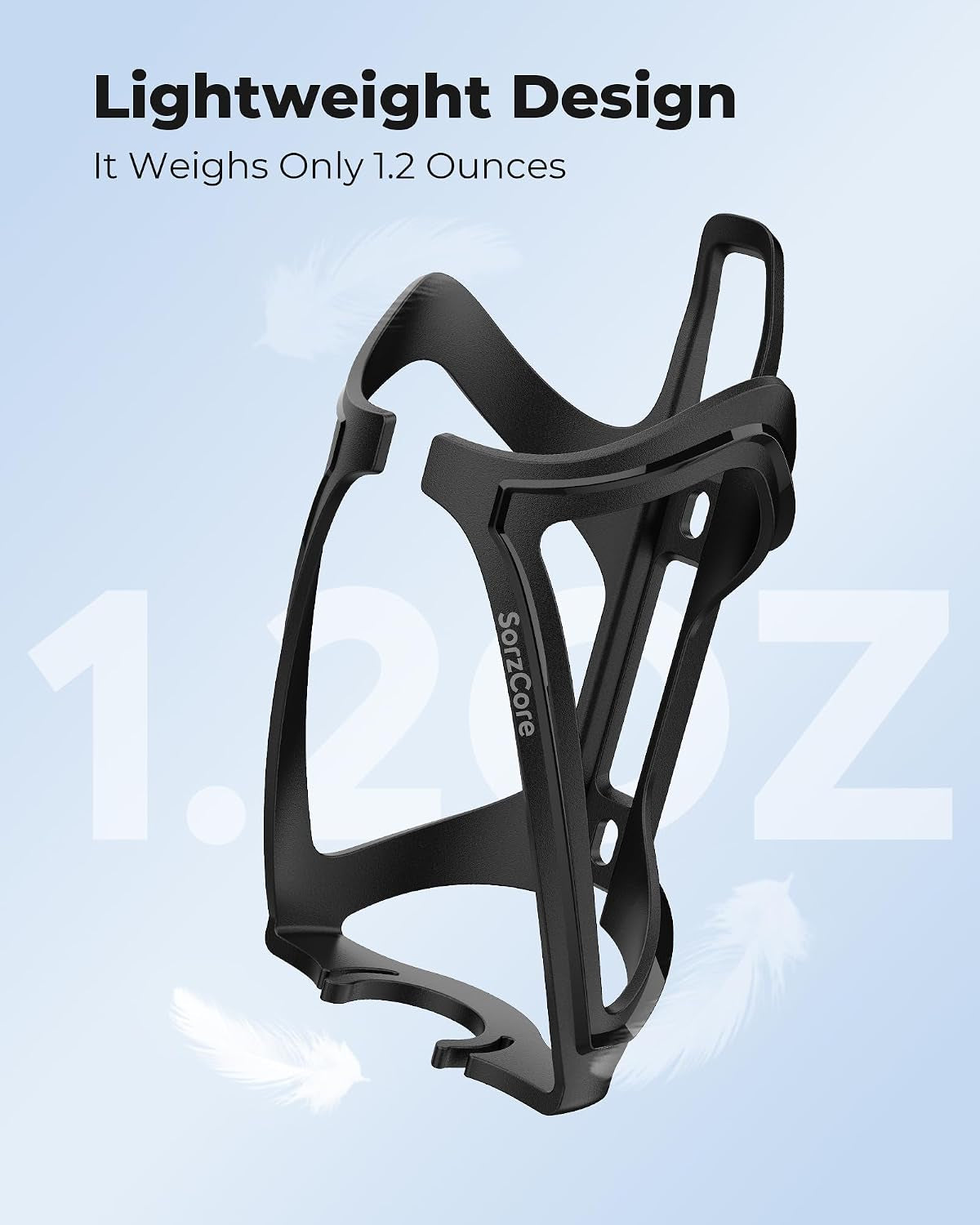 Bike Water Bottle Holder,1.2Oz Lightweight Design,Sturdy Bike Cup Holder,Bicycle Bottle Cages with Screws Tool,Cycling Bike Water Bottle Cage for 2.76-3.94 Inches Diameter Bottles,Black