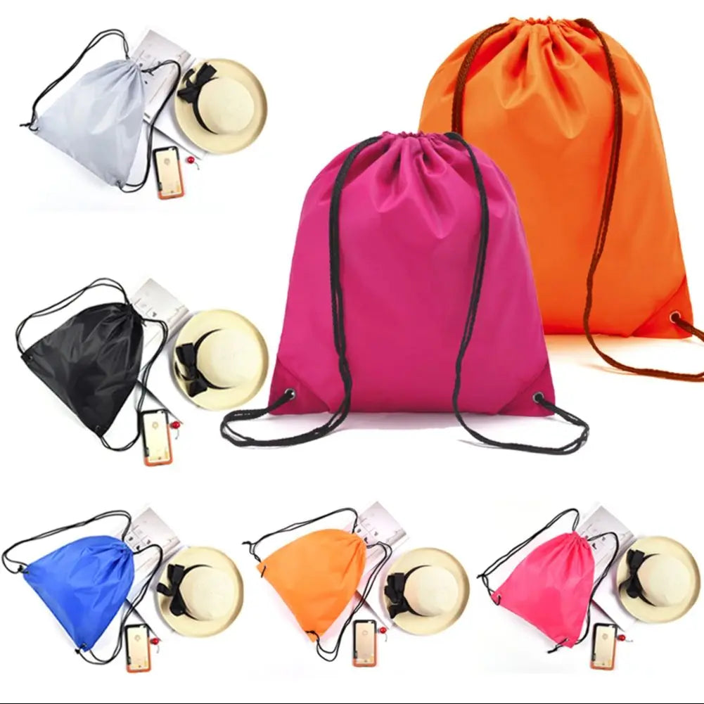 Portable Oxford Sports Bag 210D Nylon Drawstring Bags Belt Riding Backpack Gym Drawstring Shoes Bag Clothes Backpacks Wholesale
