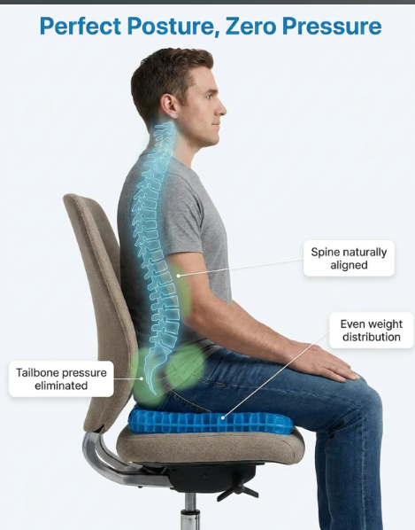 ComfortHex- Breathable Honeycomb Design Absorbs Pressure Points For Animals and Human Also For Office Chair, Home Car Seat,Wheelchair