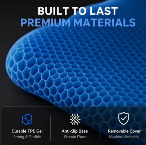 ComfortHex- Breathable Honeycomb Design Absorbs Pressure Points For Animals and Human Also For Office Chair, Home Car Seat,Wheelchair