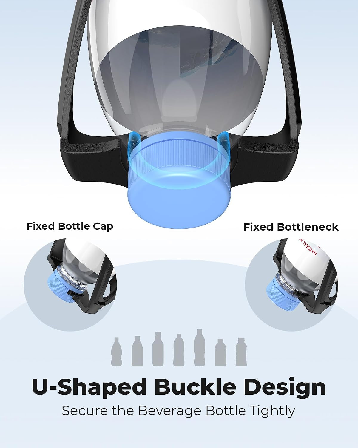 Bike Water Bottle Holder,1.2Oz Lightweight Design,Sturdy Bike Cup Holder,Bicycle Bottle Cages with Screws Tool,Cycling Bike Water Bottle Cage for 2.76-3.94 Inches Diameter Bottles,Black